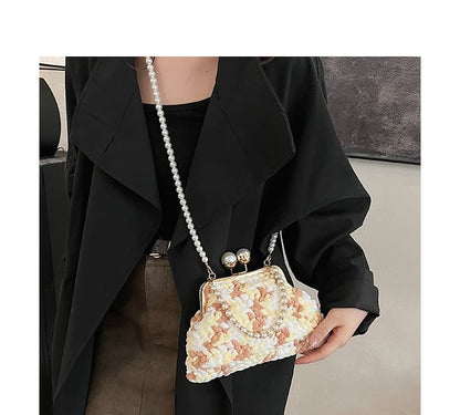 Faux Bag Pearl Crossbody Patterned