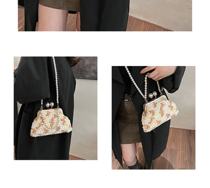 Faux Bag Pearl Crossbody Patterned