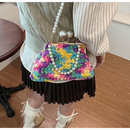 Faux Bag Pearl Crossbody Patterned