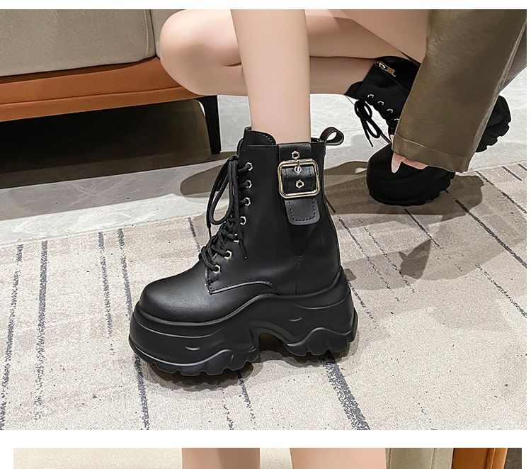 Lace-Up Boots Short Platform