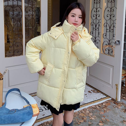 Hooded Button-Up Puffer Jacket