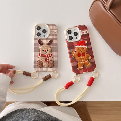 Phone Christmas Strap Case Embroidered