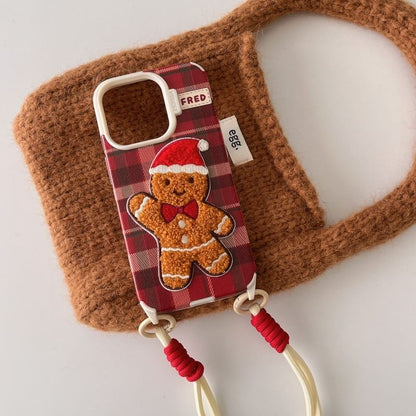 Phone Christmas Strap Case Embroidered