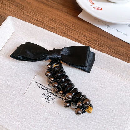 Faux Hair Tie Bow Pearl