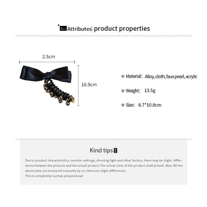 Faux Hair Tie Bow Pearl