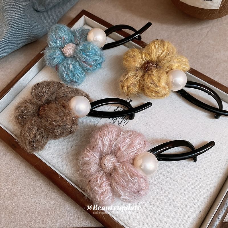 Flower Pearl Clip Hair Faux