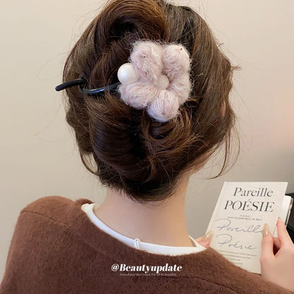 Flower Pearl Clip Hair Faux