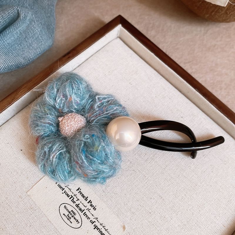 Flower Pearl Clip Hair Faux