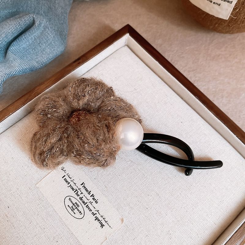 Flower Pearl Clip Hair Faux