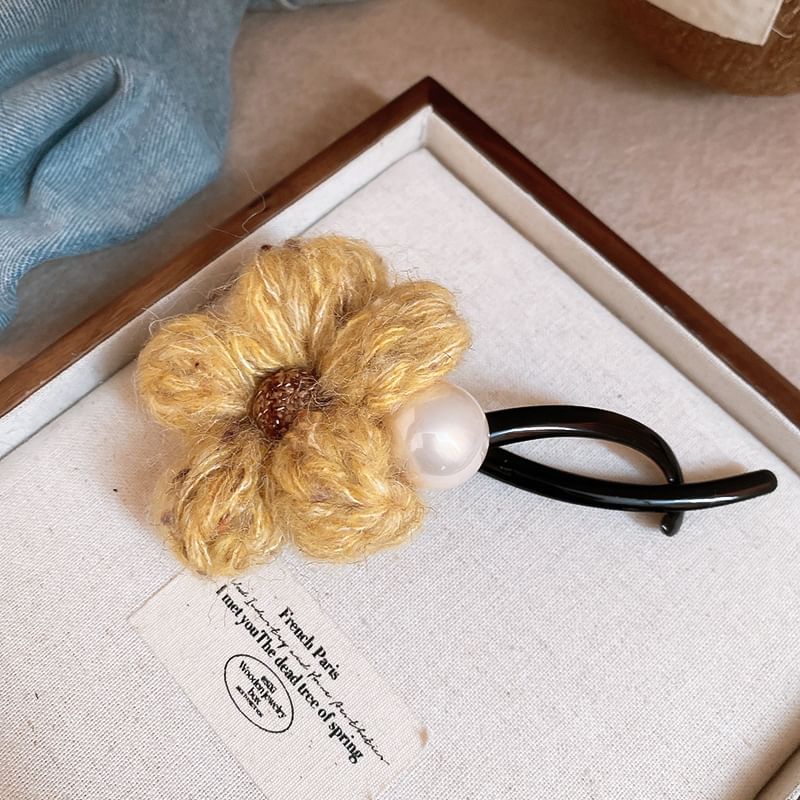 Flower Pearl Clip Hair Faux