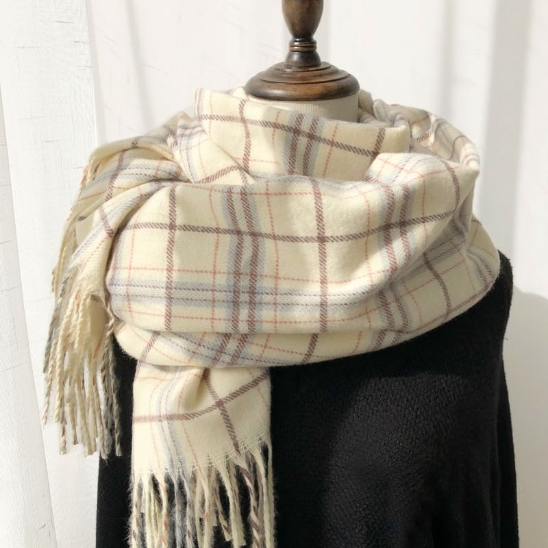 Plaid Scarf Fringe