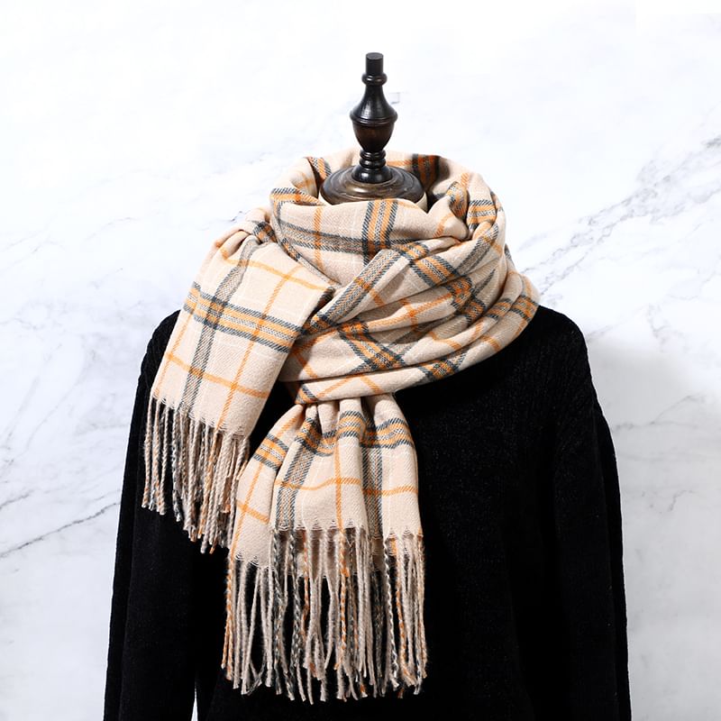 Plaid Scarf Fringe