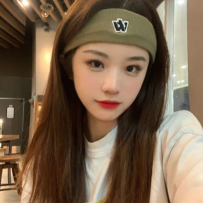 Headband Embroidered Knit Lettering