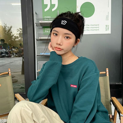 Headband Embroidered Knit Lettering