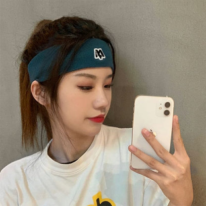 Headband Embroidered Knit Lettering