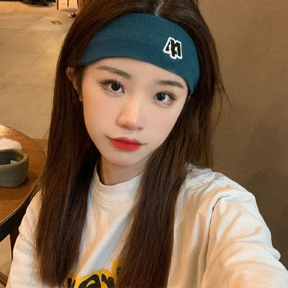 Headband Embroidered Knit Lettering