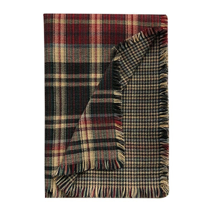 Plain Embroidered Lettering Scarf / Plaid