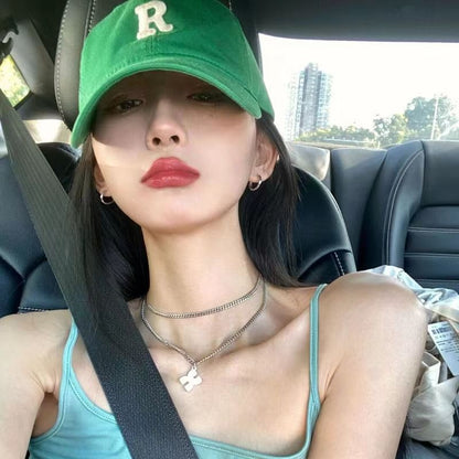 Plain Embroidered Baseball Cap / Lettering