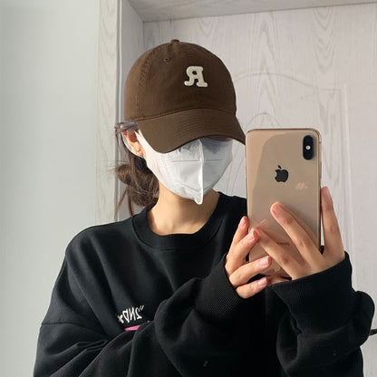 Plain Embroidered Baseball Cap / Lettering