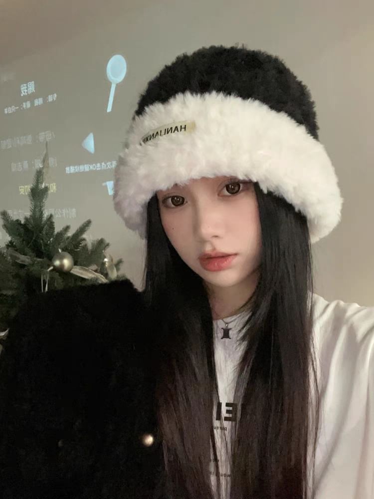 Beanie Cable Plain Fluffy / Knit