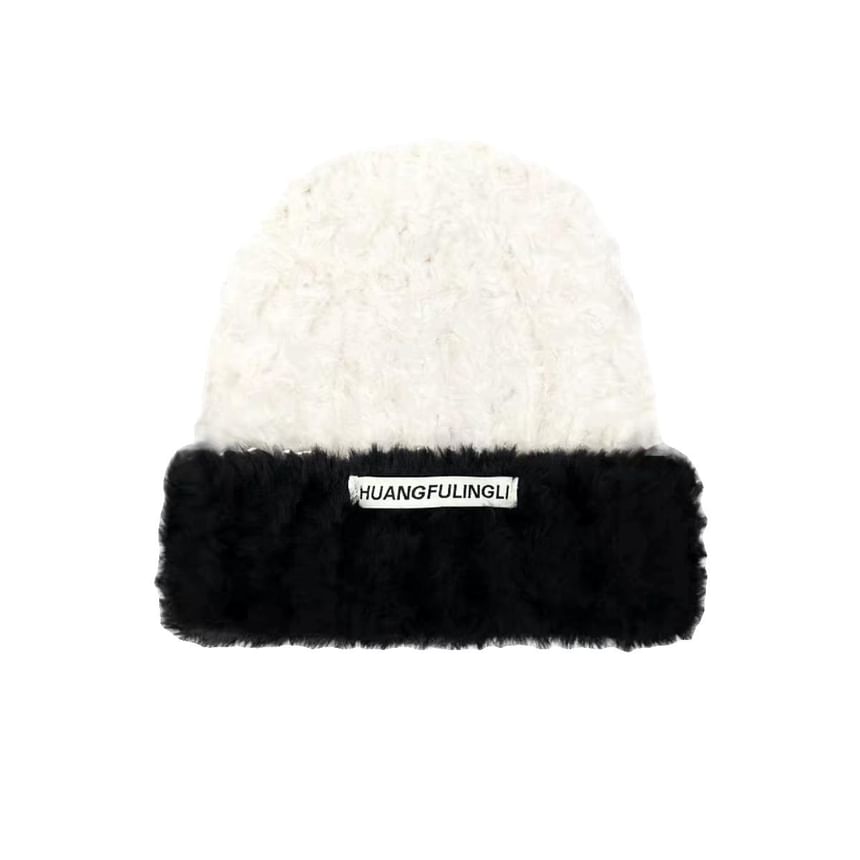 Beanie Cable Plain Fluffy / Knit