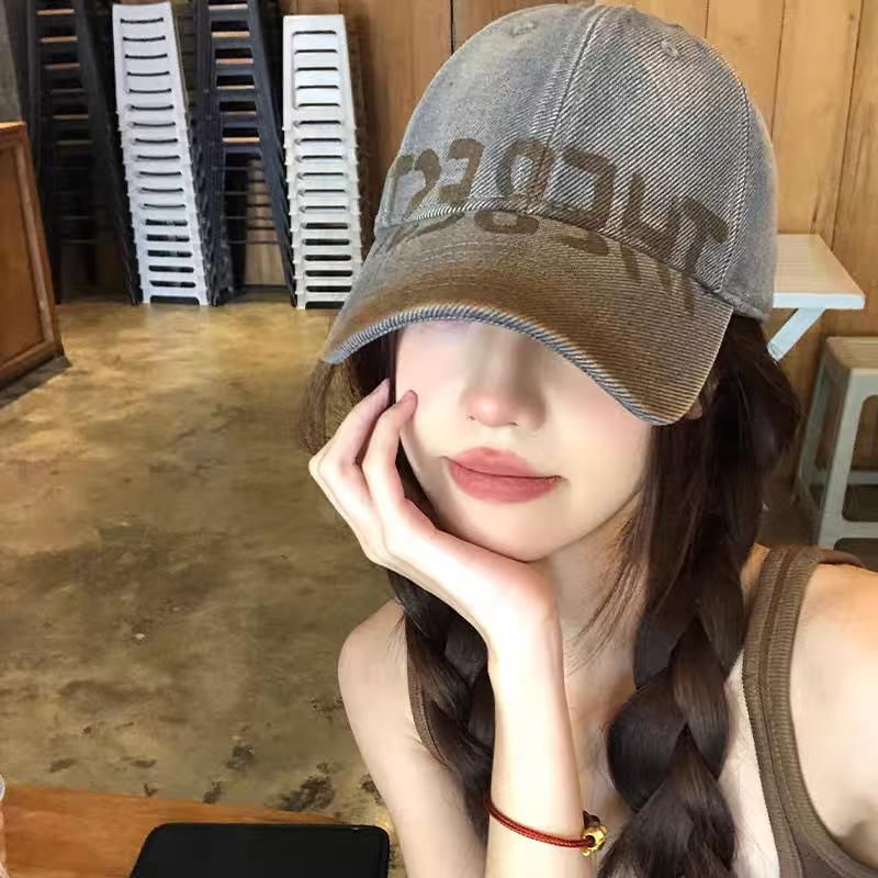 Print / Lettering Plain Baseball Washed Cap