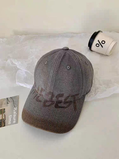 Print / Lettering Plain Baseball Washed Cap