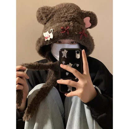 Fluffy Bear Hat Dog / Ear Bow