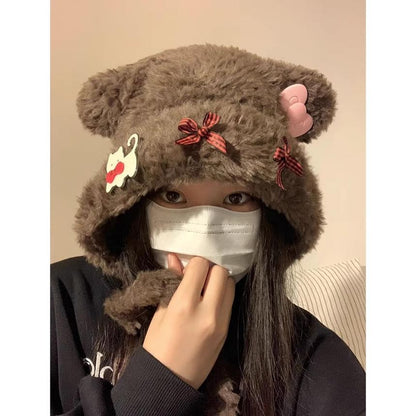 Fluffy Bear Hat Dog / Ear Bow