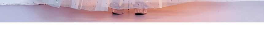 Evening A-Line Gradient Embroidered Flower Gown Sequin Elbow-Sleeve