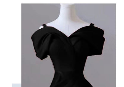 Gown Plain Mermaid Cold-Shoulder Evening