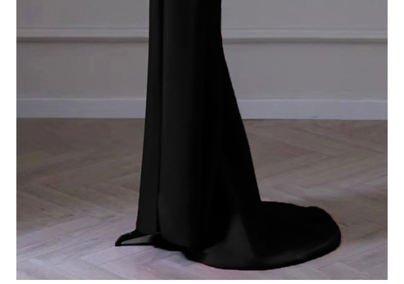 Gown Plain Mermaid Cold-Shoulder Evening