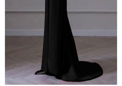 Gown Plain Mermaid Cold-Shoulder Evening