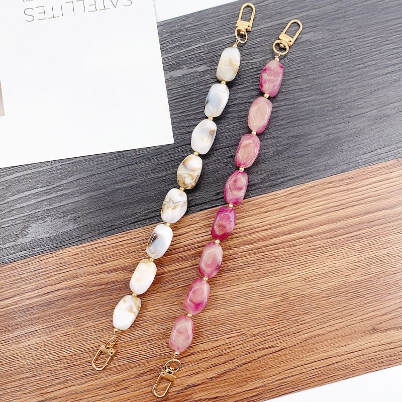 Gemstone Phone Alloy Faux Strap Bead