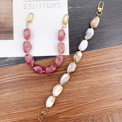 Gemstone Phone Alloy Faux Strap Bead