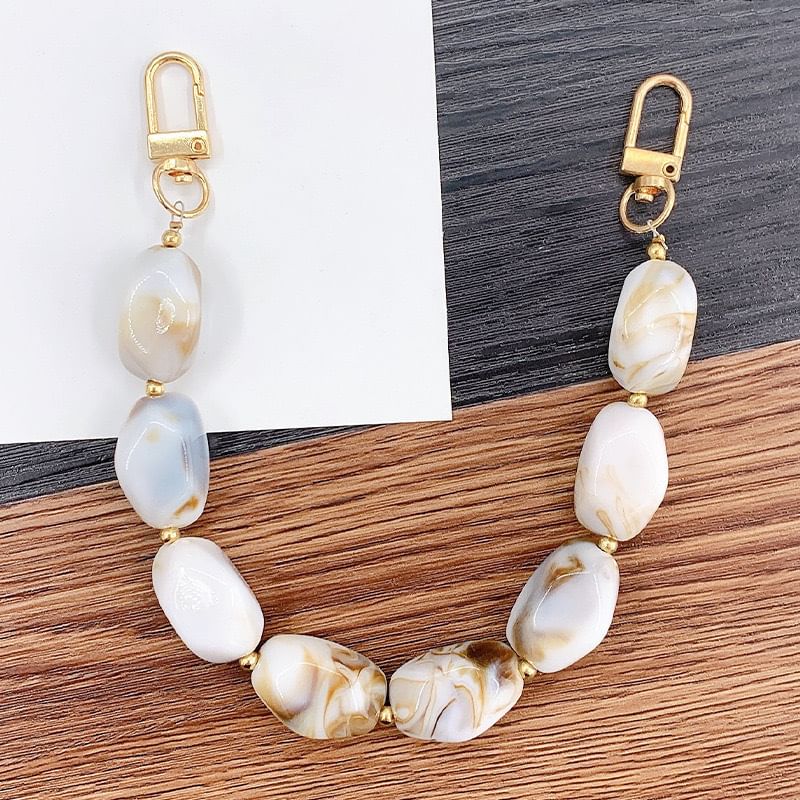 Gemstone Phone Alloy Faux Strap Bead