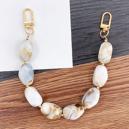 Gemstone Phone Alloy Faux Strap Bead