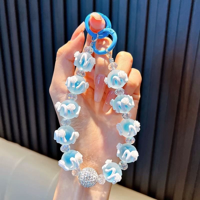 Bead Phone Strap Rose