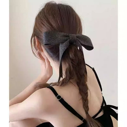 Plain Bow Knitted Hair Clip