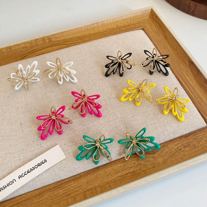 Glaze Floral Stud Earring Alloy