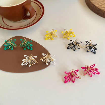 Glaze Floral Stud Earring Alloy