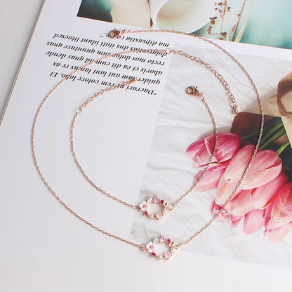 (Various Designs) Bracelet / Alloy Necklace Rhinestone Floral