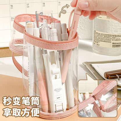 Transparent Standing Pencil Case / Pen / Set