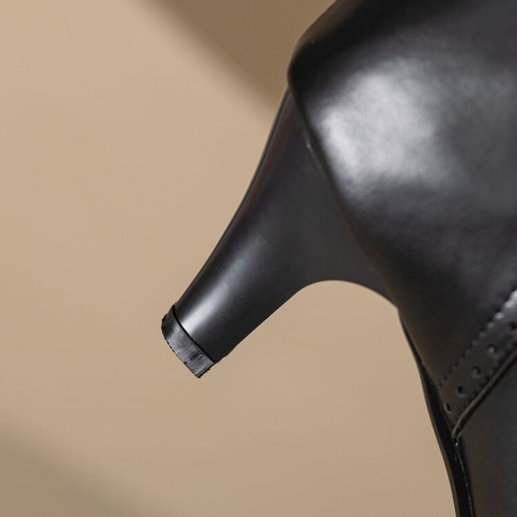 Heel Mesh Short Pointed Low Boots