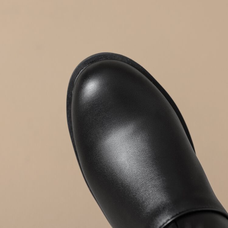 Boots Buckled Short Faux Fur