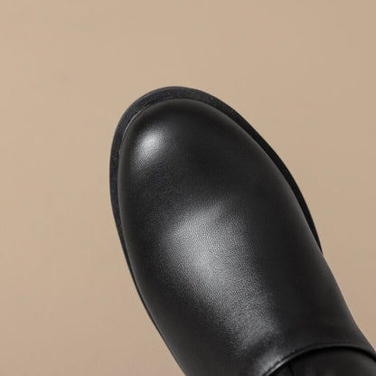 Boots Buckled Short Faux Fur