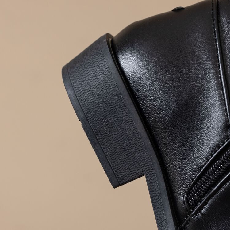 Boots Buckled Short Faux Fur