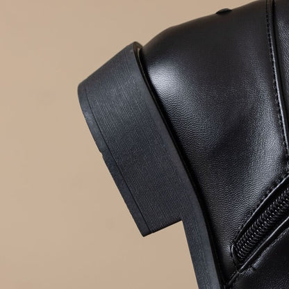 Boots Buckled Short Faux Fur