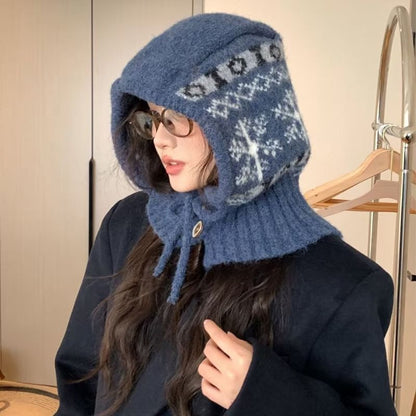 Snowflake Balaclava Print Knit