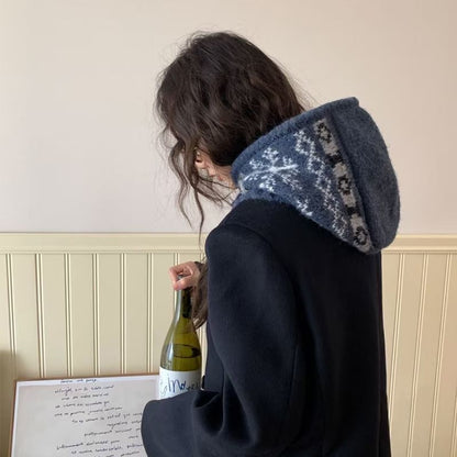 Snowflake Balaclava Print Knit